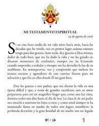 ¡Manteneos firmes en la fe! Testamento espiritual de Benedicto XVI